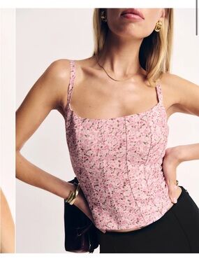 NWT Reformation Hattie Linen Top